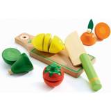 Trælegetøj Rollelegetøj Djeco Fruit & Vegetables with Chopping Board