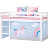 Pink Gardiner Børneværelse HoppeKids Unicorn Curtain for Halfhigh Bed 70x160cm