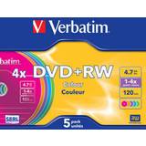 Verbatim DVD+RW Colour 4.7GB 4x Slimcase 5-Pack