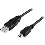 Deltaco USB-kabel Kabler Deltaco USB A - USB Mini B M-M 2.0 1m