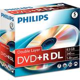 Philips DVD Optisk lagring Philips DVD+R 8.5GB 8x Jewelcase 5-Pack