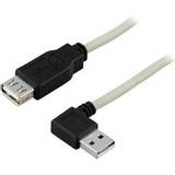 Deltaco USB A - USB A (angled) M-F 2.0 0.2m