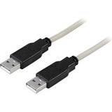 Grå - Han - Han - USB A-USB A - USB-kabel Kabler Deltaco USB A - USB A 2.0 1m