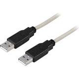 Grå - Han - Han - USB A-USB A - USB-kabel Kabler Deltaco USB A - USB A 2.0 3m