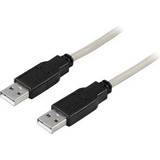 Grå - Han - Han - USB A-USB A - USB-kabel Kabler Deltaco USB A - USB A 2.0 2m