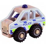 Politi Biler Magni Politibil i Træ med Gummihjul 2722