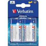 Verbatim Sort Batterier & Opladere Verbatim D Alkaline 2-pack