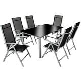 Havemøbelsæt Havemøbel tectake Aluminium havemøbler 6+1 Havemøbelsæt, 1 borde inkl. 6 stole