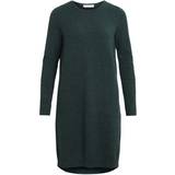 Grøn - Korte kjoler - S - Viskose Vila Simple Knitted Dress - Green/Pine Grove