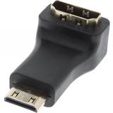 Guld - HDMI Mini Kabler InLine HDMI-HDMI Mini Angled M-F Adapter