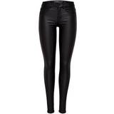 Dame - L - Nylon Jeans Only Royal Rock Coated Skinny Fit Jeans - Black/Black