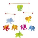 Multifarvet - Træ Babynests & Tæpper Goki Elephants Mobile