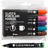 Glas- & Porcelænspenne Standard Colour 1-3mm Marker 6-pack