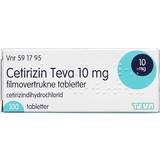 Astma & Allergi - Cetirizindihydroklorid Håndkøbsmedicin Cetirizin Teva 10mg 100 stk Tablet