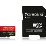 8 GB - U1 Hukommelseskort Transcend Ultimate microSDHC Class 10 UHS-I U1 8GB +Adapter