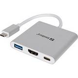 3,0 - Hvid Kabler Sandberg USB C - USB-C/HDMI/USB-A 3.0 Adapter M-F