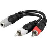 2RCA - Kabeladaptere - Rund Kabler Deltaco 2RCA - 3.5mm Adapter M-F 0.1m