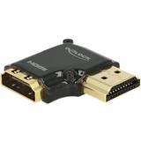 Et stik - High Speed with Ethernet (4K) - Kabeladaptere Kabler DeLock HDMI - HDMI High Speed with Ethernet (angled) Adapter M-F