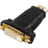 Guld - HDMI Kabler Deltaco HDMI - DVI-D Adapter M-F