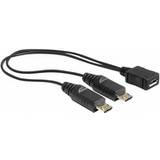 Rund - USB B micro Kabler DeLock USB Micro-B-USB Micro-B M-F 0.2m