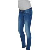 Må stryges Graviditets- & Ammetøj Mamalicious Slim Fit Maternity Jeans Blue/Medium Blue Denim (20008294)