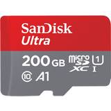 200 GB - USB Type-A Hukommelseskort & USB Stik SanDisk Ultra MicroSDXC Class 10 UHS-l U1 A1 100MB/s 200GB + Adapter