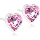 Blomdahl Smykker Blomdahl Heart Earrings 6mm - White/Pink