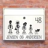 Haver & Udemiljøer Skelet familie postkasse stickers