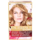 Blonde Permanente hårfarver L'Oréal Paris Excellence Crème #8 Light Blonde