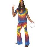 60'erne - Herrer Dragter & Tøj Smiffys 1960's Tie Dye Top & Flared Trousers Multi-Coloured