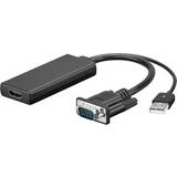 Wentronic Kabeladaptere - Rund Kabler Wentronic HDMI-VGA/USB M-F 0.1m