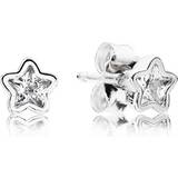 Pandora Star Shine Earrings - Silver/Transparent