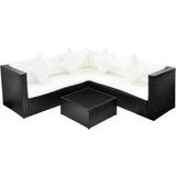 Rattan Loungesæt Havemøbel vidaXL 42895 Loungesæt, 1 borde inkl. 3 sofaer