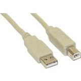 Beige - Skærmet - USB-kabel Kabler InLine USB A - USB B 2.0 1.8m