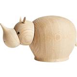 Beige - Træ Brugskunst Woud Rina Rhinoceros Dekorationsfigur 11.5cm