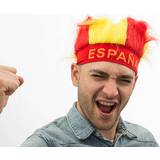 Gul Hovedbeklædninger Th3 Party Peruk med Spanska Flaggan