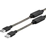 Rund - Transparent - USB-kabel Kabler VivoLink USB A-USB A 2.0 10m
