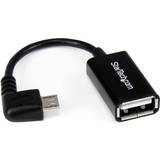 Begge stik - Sort - USB-kabel Kabler StarTech Right Angle USB A-USB Micro-B OTG 2.0 0.1m