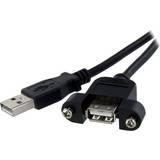PVC - USB A-USB A - USB-kabel Kabler StarTech Panel Mount USB A-USB A 2.0 M-F 0.3m