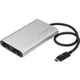 DisplayPort - Sølv Kabler StarTech Thunderbolt 3 USB C-2DisplayPort Adapter