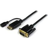 HDMI-kabler - Han – Hun StarTech HDMI-VGA/USB B Micro M-F 1.8m