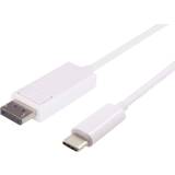 DisplayPort-kabler - Han - Han - Hvid - USB C-DisplayPort MicroConnect USB C-DisplayPort 1m
