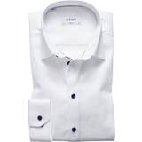 Eton Skjorter Eton Contemporary Fit Navy Details Twill Shirt - White