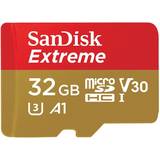 MicroSDHC Hukommelseskort & USB Stik SanDisk Extreme MicroSDHC Class 10 UHS-I U3 V30 A1 100/60MB/s 32GB +Adapter