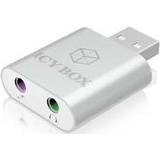 ICY BOX Sølv Kabler ICY BOX USB A - 2x3.5mm