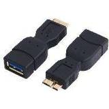 Guld - USB Kabler LogiLink AU0021 USB A-USB Micro-B F-M 3.0 Adapter