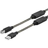 Transparent - USB A-USB B - USB-kabel Kabler VivoLink USB A-USB B 2.0 10m