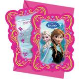 Børnefester Lykønskningskort & Invitationskort Disney Frozen Invites Pink 6-pack