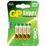 Alkalisk - Batterier - Lommelygtebatteri Batterier & Opladere GP Batteries AAA Super Alkaline Compatible 4-pack