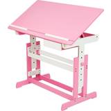 Pink Skrivebord Børneværelse tectake Writing Desk with Drawer